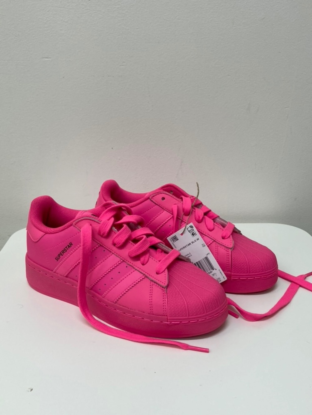 Pink Adidas Superstar Sneakers (Size 7 - RUNS BIG) (NWT) - Picture 2 of 3